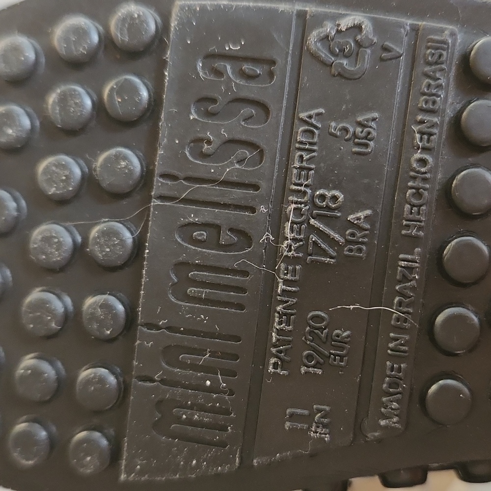 Mini Melissa Black and White Kids Sneakers Size 5 - Picture 9 of 13